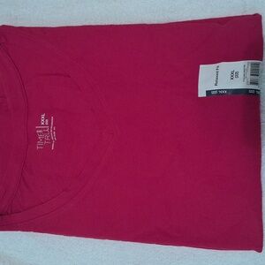 Time and Tru Men's Bold Red V-Neck Tee